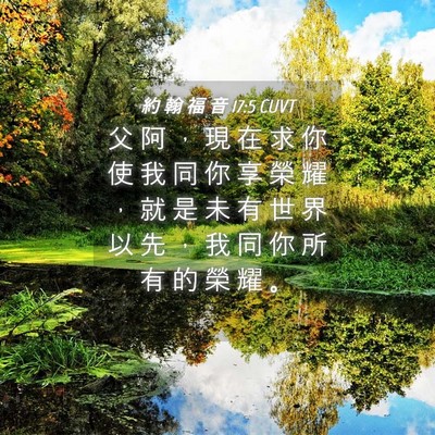 Picture 04 - 約 翰 福 音 17:5 CUVT - 父 阿 ， 現 在 求 你 使 我 同 你 享 - Bible Verse Picture