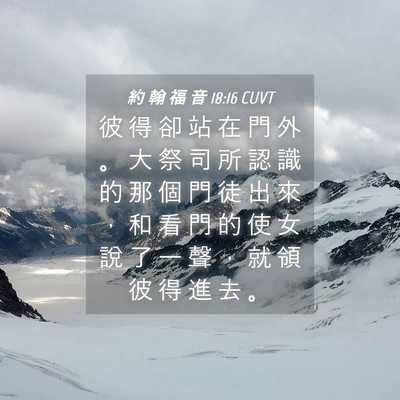 Picture 04 - 約 翰 福 音 18:16 CUVT - 彼 得 卻 站 在 門 外 。 大 祭 司 所 - Bible Verse Picture