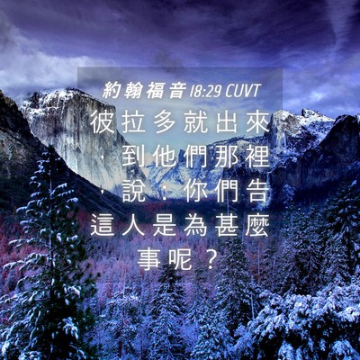 Picture 04 - 約 翰 福 音 18:29 CUVT - 彼 拉 多 就 出 來 ， 到 他 們 那 裡 - Bible Verse Picture