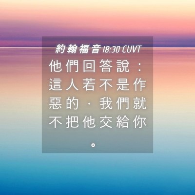 Picture 04 - 約 翰 福 音 18:30 CUVT - 他 們 回 答 說 ： 這 人 若 不 是 作 - Bible Verse Picture