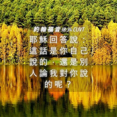 Picture 04 - 約 翰 福 音 18:34 CUVT - 耶 穌 回 答 說 ： 這 話 是 你 自 己 - Bible Verse Picture