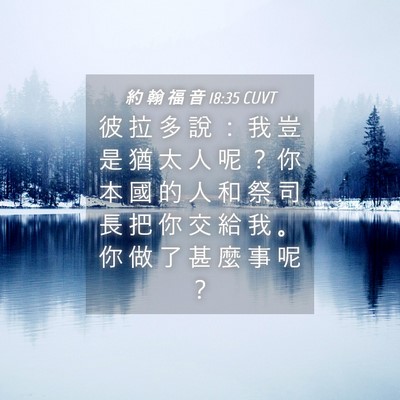 Picture 04 - 約 翰 福 音 18:35 CUVT - 彼 拉 多 說 ： 我 豈 是 猶 太 人 呢 - Bible Verse Picture