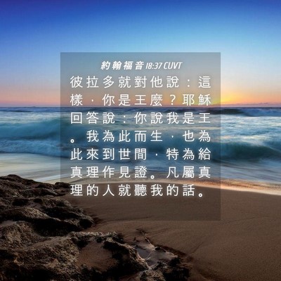 Picture 04 - 約 翰 福 音 18:37 CUVT - 彼 拉 多 就 對 他 說 ： 這 樣 ， 你 - Bible Verse Picture