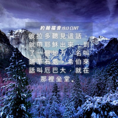 Picture 04 - 約 翰 福 音 19:13 CUVT - 彼 拉 多 聽 見 這 話 ， 就 帶 耶 穌 - Bible Verse Picture