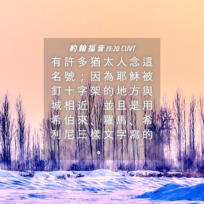 Picture 04 - 約 翰 福 音 19:20 CUVT - 有 許 多 猶 太 人 念 這 名 號 ； 因 - Bible Verse Picture