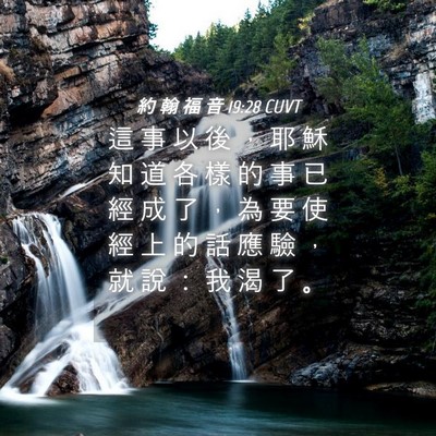 Picture 04 - 約 翰 福 音 19:28 CUVT - 這 事 以 後 ， 耶 穌 知 道 各 樣 的 - Bible Verse Picture