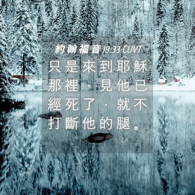 Picture 04 - 約 翰 福 音 19:33 CUVT - 只 是 來 到 耶 穌 那 裡 ， 見 他 已 - Bible Verse Picture