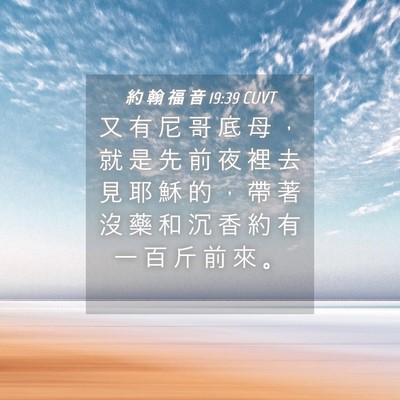 Picture 04 - 約 翰 福 音 19:39 CUVT - 又 有 尼 哥 底 母 ， 就 是 先 前 夜 - Bible Verse Picture