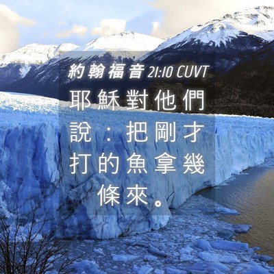 Picture 04 - 約 翰 福 音 21:10 CUVT - 耶 穌 對 他 們 說 ： 把 剛 才 打 的 - Bible Verse Picture