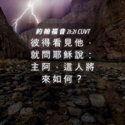 Picture 04 - 約 翰 福 音 21:21 CUVT - 彼 得 看 見 他 ， 就 問 耶 穌 說 ： - Bible Verse Picture