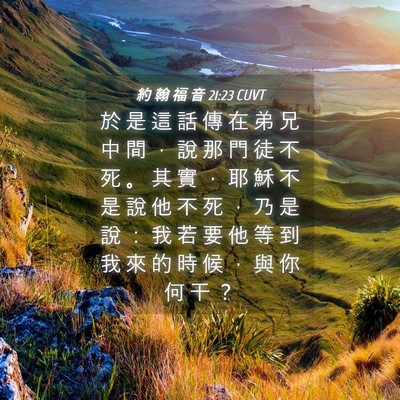Picture 04 - 約 翰 福 音 21:23 CUVT - 於 是 這 話 傳 在 弟 兄 中 間 ， 說 - Bible Verse Picture