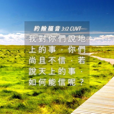 Picture 04 - 約 翰 福 音 3:12 CUVT - 我 對 你 們 說 地 上 的 事 ， 你 們 - Bible Verse Picture