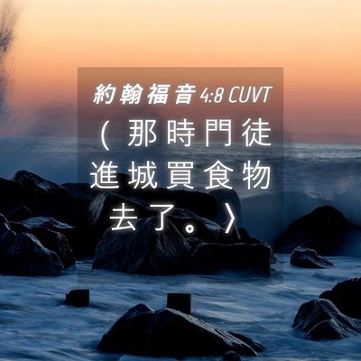 Picture 04 - 約 翰 福 音 4:8 CUVT - （ 那 時 門 徒 進 城 買 食 物 去 了 - Bible Verse Picture