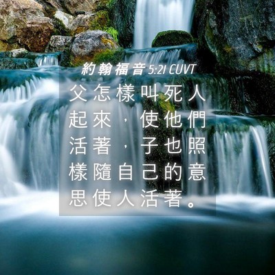 Picture 04 - 約 翰 福 音 5:21 CUVT - 父 怎 樣 叫 死 人 起 來 ， 使 他 們 - Bible Verse Picture