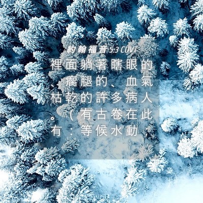 Picture 04 - 約 翰 福 音 5:3 CUVT - 裡 面 躺 著 瞎 眼 的 、 瘸 腿 的 、 - Bible Verse Picture