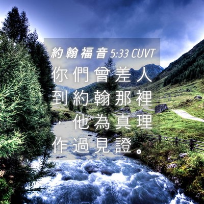 Picture 04 - 約 翰 福 音 5:33 CUVT - 你 們 曾 差 人 到 約 翰 那 裡 ， 他 - Bible Verse Picture