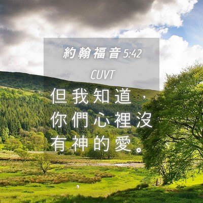 Picture 04 - 約 翰 福 音 5:42 CUVT - 但 我 知 道 ， 你 們 心 裡 沒 有 神 - Bible Verse Picture