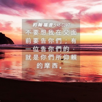 Picture 04 - 約 翰 福 音 5:45 CUVT - 不 要 想 我 在 父 面 前 要 告 你 們 - Bible Verse Picture