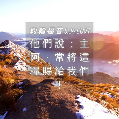 Picture 04 - 約 翰 福 音 6:34 CUVT - 他 們 說 ： 主 阿 ， 常 將 這 糧 賜 - Bible Verse Picture