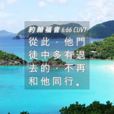 Picture 04 - 約 翰 福 音 6:66 CUVT - 從 此 ， 他 門 徒 中 多 有 退 去 的 - Bible Verse Picture