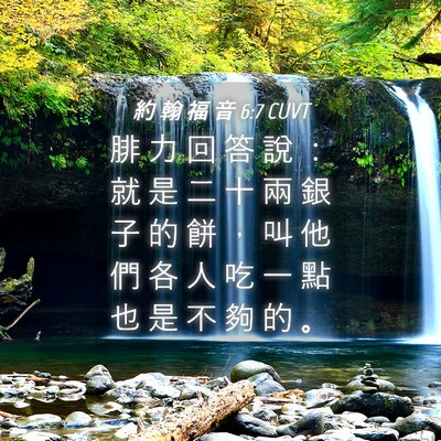 Picture 04 - 約 翰 福 音 6:7 CUVT - 腓 力 回 答 說 ： 就 是 二 十 兩 銀 - Bible Verse Picture