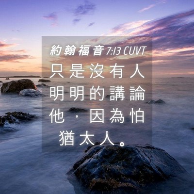 Picture 04 - 約 翰 福 音 7:13 CUVT - 只 是 沒 有 人 明 明 的 講 論 他 ， - Bible Verse Picture