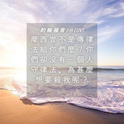 Picture 04 - 約 翰 福 音 7:19 CUVT - 摩 西 豈 不 是 傳 律 法 給 你 們 麼 - Bible Verse Picture