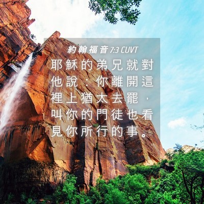 Picture 04 - 約 翰 福 音 7:3 CUVT - 耶 穌 的 弟 兄 就 對 他 說 ： 你 離 - Bible Verse Picture