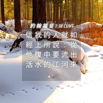 Picture 04 - 約 翰 福 音 7:38 CUVT - 信 我 的 人 就 如 經 上 所 說 ： 從 - Bible Verse Picture