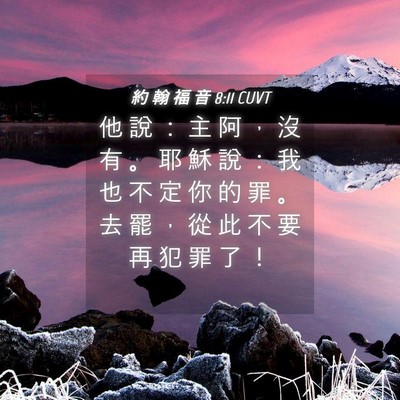 Picture 04 - 約 翰 福 音 8:11 CUVT - 他 說 ： 主 阿 ， 沒 有 。 耶 穌 說 - Bible Verse Picture