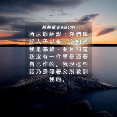 Picture 04 - 約 翰 福 音 8:28 CUVT - 所 以 耶 穌 說 ： 你 們 舉 起 人 子 - Bible Verse Picture