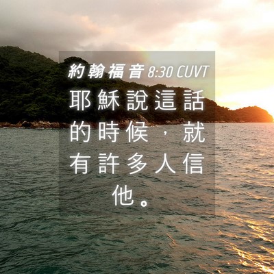 Picture 04 - 約 翰 福 音 8:30 CUVT - 耶 穌 說 這 話 的 時 候 ， 就 有 許 - Bible Verse Picture