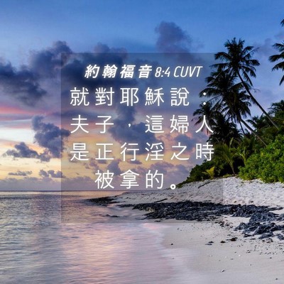 Picture 04 - 約 翰 福 音 8:4 CUVT - 就 對 耶 穌 說 ： 夫 子 ， 這 婦 人 - Bible Verse Picture
