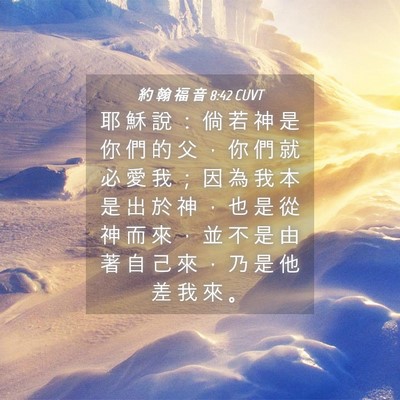 Picture 04 - 約 翰 福 音 8:42 CUVT - 耶 穌 說 ： 倘 若 神 是 你 們 的 父 - Bible Verse Picture