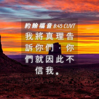 Picture 04 - 約 翰 福 音 8:45 CUVT - 我 將 真 理 告 訴 你 們 ， 你 們 就 - Bible Verse Picture
