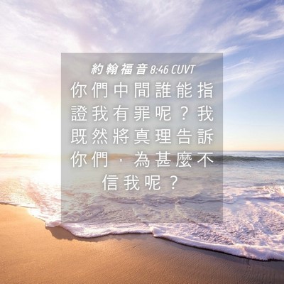 Picture 04 - 約 翰 福 音 8:46 CUVT - 你 們 中 間 誰 能 指 證 我 有 罪 呢 - Bible Verse Picture