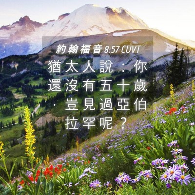 Picture 04 - 約 翰 福 音 8:57 CUVT - 猶 太 人 說 ： 你 還 沒 有 五 十 歲 - Bible Verse Picture
