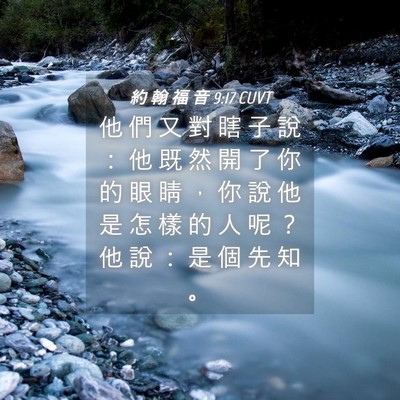 Picture 04 - 約 翰 福 音 9:17 CUVT - 他 們 又 對 瞎 子 說 ： 他 既 然 開 - Bible Verse Picture