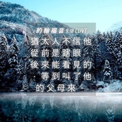 Picture 04 - 約 翰 福 音 9:18 CUVT - 猶 太 人 不 信 他 從 前 是 瞎 眼 ， - Bible Verse Picture