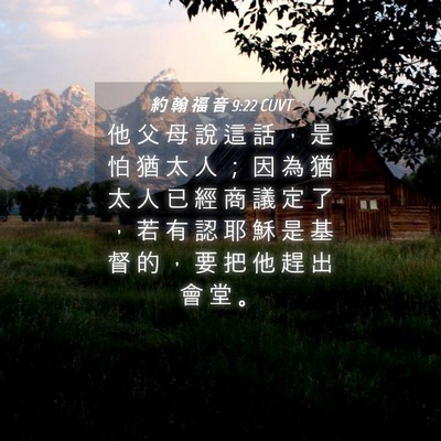 Picture 04 - 約 翰 福 音 9:22 CUVT - 他 父 母 說 這 話 ， 是 怕 猶 太 人 - Bible Verse Picture