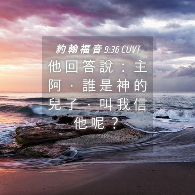 Picture 04 - 約 翰 福 音 9:36 CUVT - 他 回 答 說 ： 主 阿 ， 誰 是 神 的 - Bible Verse Picture