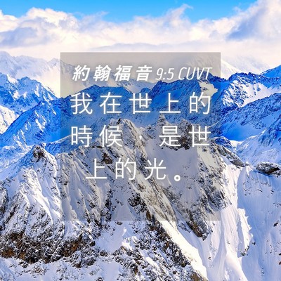 Picture 04 - 約 翰 福 音 9:5 CUVT - 我 在 世 上 的 時 候 ， 是 世 上 的 - Bible Verse Picture