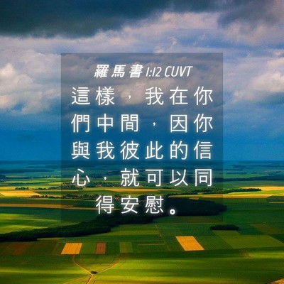 Picture 04 - 羅 馬 書 1:12 CUVT - 這 樣 ， 我 在 你 們 中 間 ， 因 你 - Bible Verse Picture