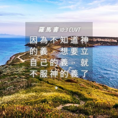 Picture 04 - 羅 馬 書 10:3 CUVT - 因 為 不 知 道 神 的 義 ， 想 要 立 - Bible Verse Picture