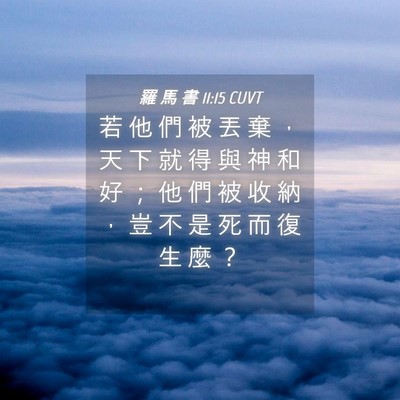 Picture 04 - 羅 馬 書 11:15 CUVT - 若 他 們 被 丟 棄 ， 天 下 就 得 與 - Bible Verse Picture
