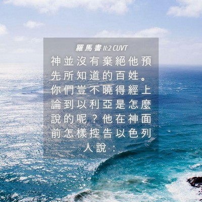 Picture 04 - 羅 馬 書 11:2 CUVT - 神 並 沒 有 棄 絕 他 預 先 所 知 道 - Bible Verse Picture