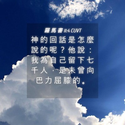 Picture 04 - 羅 馬 書 11:4 CUVT - 神 的 回 話 是 怎 麼 說 的 呢 ？ 他 - Bible Verse Picture