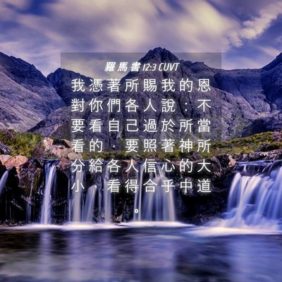 Picture 04 - 羅 馬 書 12:3 CUVT - 我 憑 著 所 賜 我 的 恩 對 你 們 各 - Bible Verse Picture