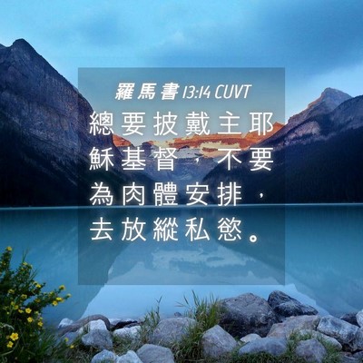 Picture 04 - 羅 馬 書 13:14 CUVT - 總 要 披 戴 主 耶 穌 基 督 ， 不 要 - Bible Verse Picture