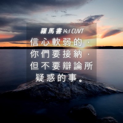 Picture 04 - 羅 馬 書 14:1 CUVT - 信 心 軟 弱 的 ， 你 們 要 接 納 ， - Bible Verse Picture
